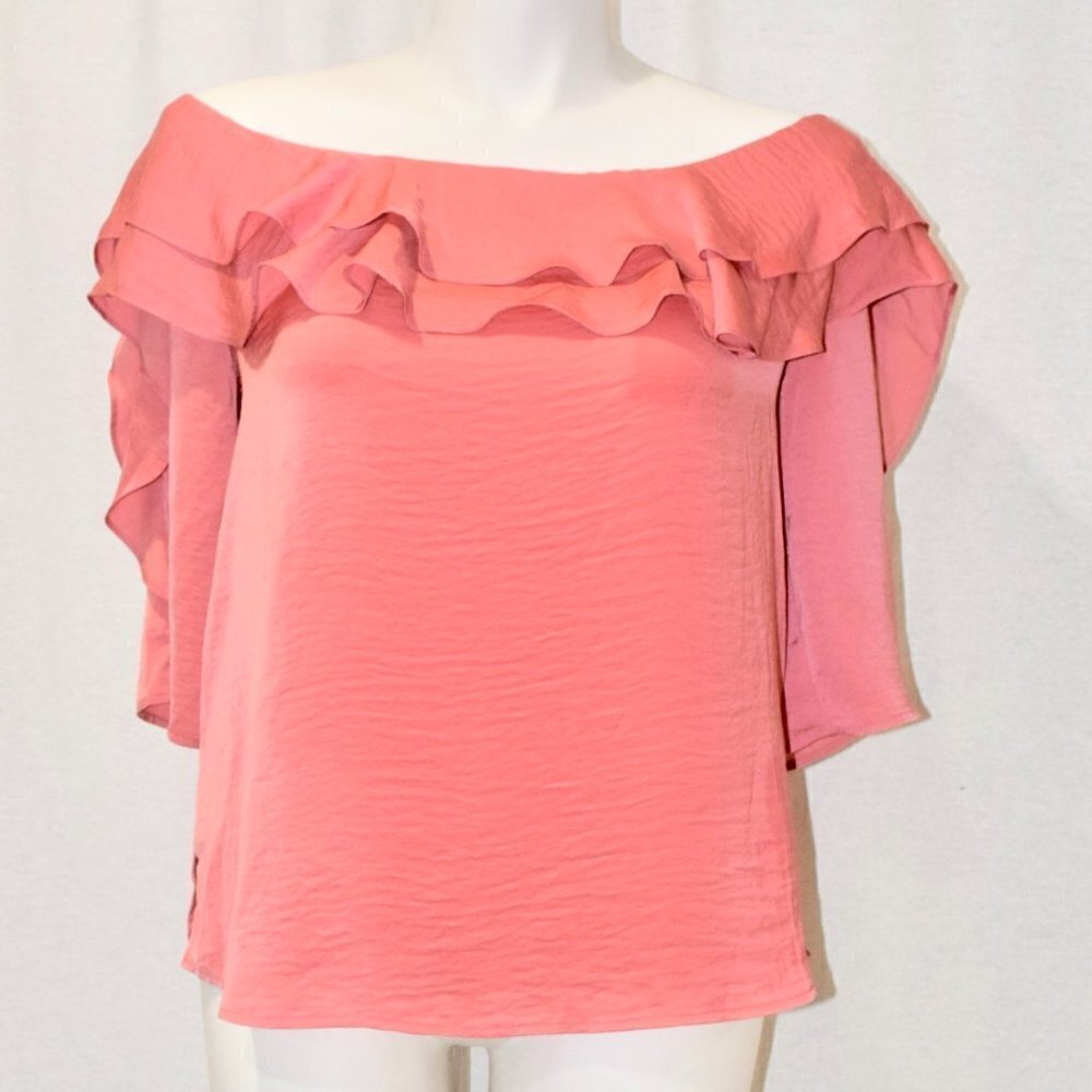 NWT orange satin SOHO Blouse